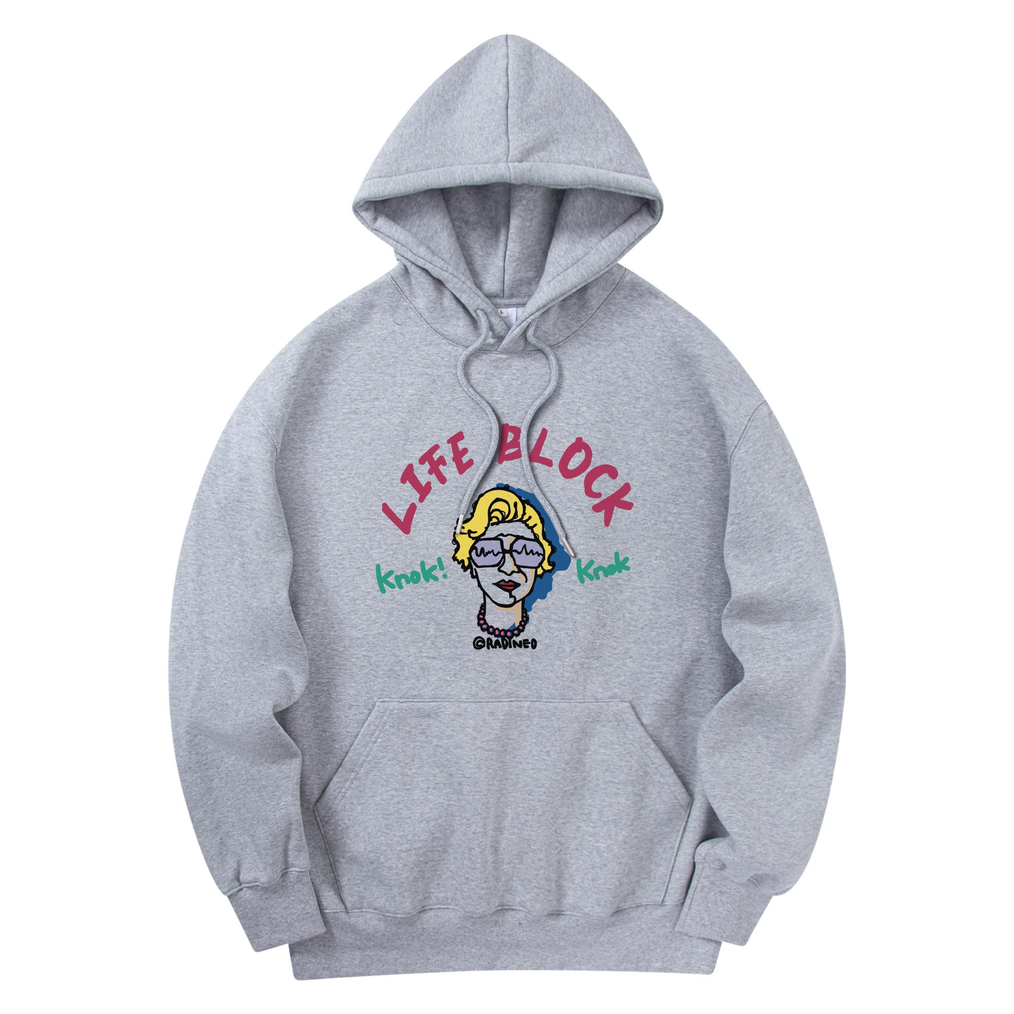 Radineo Life Block Color Hoodie Gray Gray (Gray)/M
