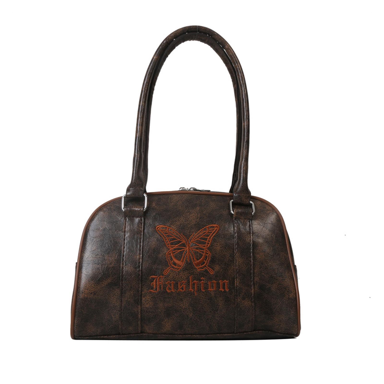 

Стильная сумка с вышитыми бабочками Y2K, сумки через плечо, уникальная и модная сумка через плечо для женщин коричневый