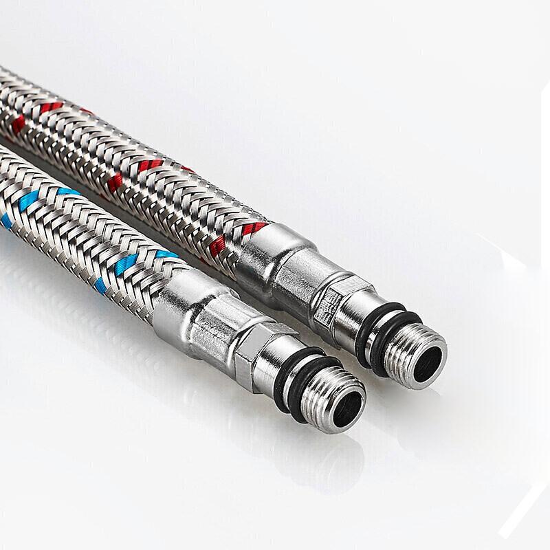 60cm Stainless Steel Nylon Braided Tube Pipe Hose Silicone Plumbing Thermoresistant Tap Basin Faucet Sink Kitchen Bathroom