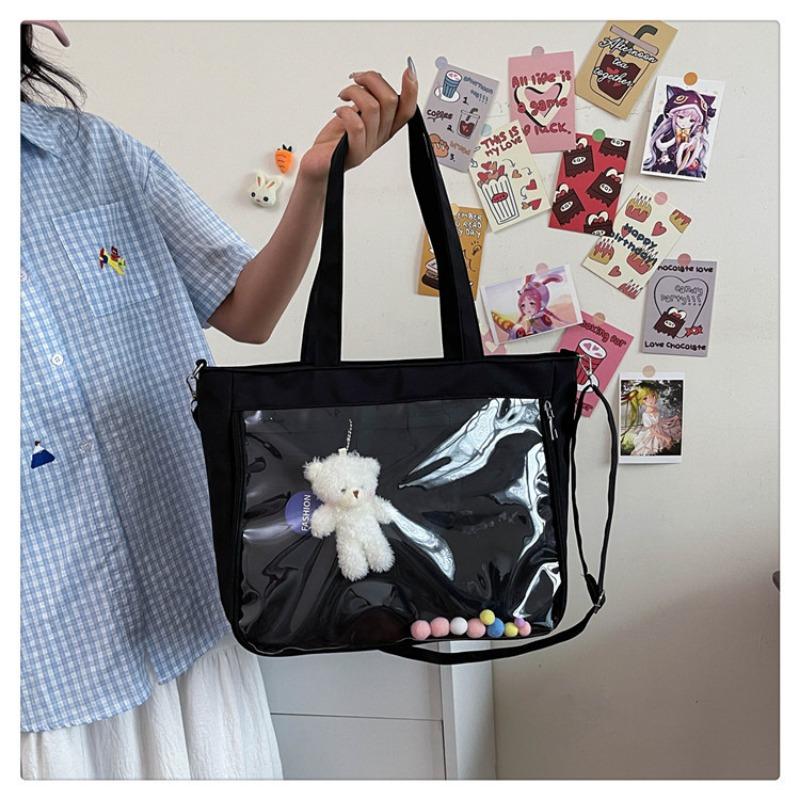 Nuova Borsa a Spalla Lunga Staccabile in Tela a Tracolla