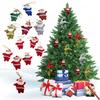6 Pcs Santa Claus Ornaments for Tree Fabric Santa Claus Christmas Hanging Ornaments 3D Santa Doll Pendant for Holiday Xmas Tree Decor