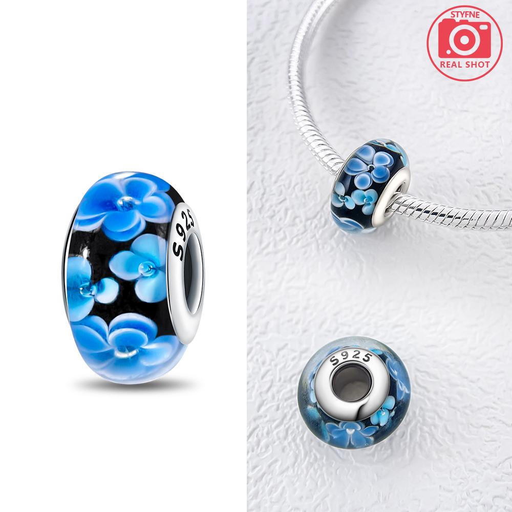 Charms Plata Flower Bubble Mini Murano Glass Beads Copper Colors For Charms Copper Colors Original Bracelet For Jewelry Making