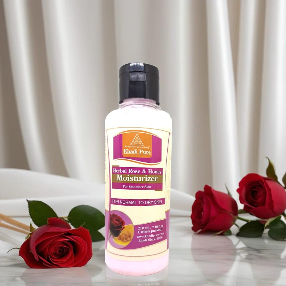 Khadi Pure Herbal Rose & Honey Moisturizer, 210 ml