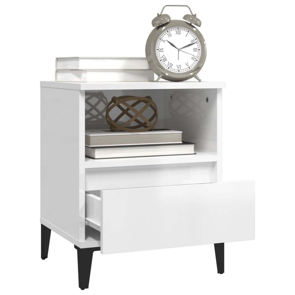 Nightstands (2 pcs) High Gloss White 40 x 35 x 50 cm