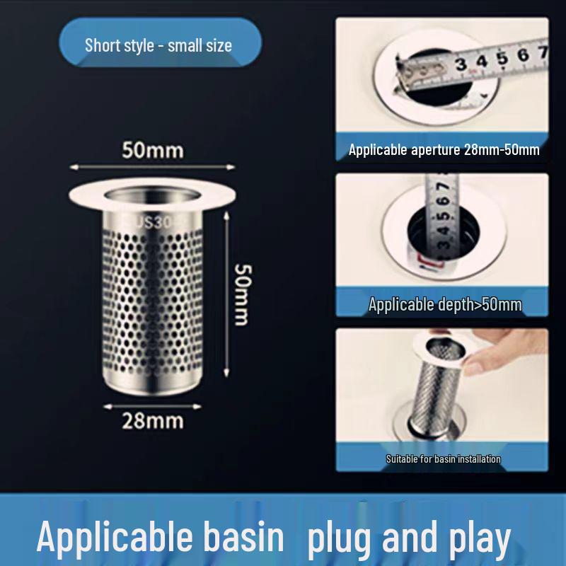 Stainless Steel Floor Drain Mesh Cover and Anti-Clog Sink Filter