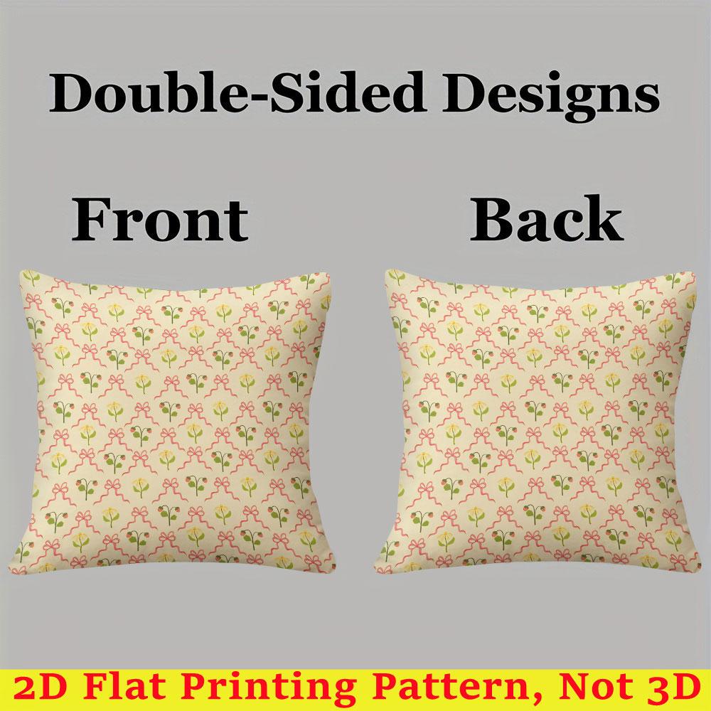 Bow Floral square Jacquard Pillow Cover for Sofa Office Waist Cushion Cover Home Decorative Pillowcase