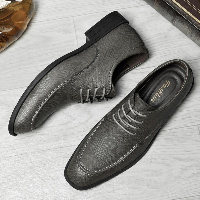 Fashion 2025 New Casual Leather Business Shoes for Men Fashion Designer Outdoor Office Flats Genuine Leather Formal Lace-Up Walking Shoe