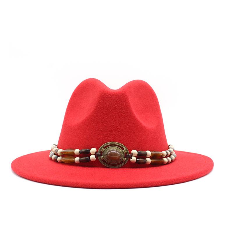 Big Eaves Wool Jazz Top Hat Women'S Casual Big Edge Felt Hat Men'S Jazz Hat 9.5Cm