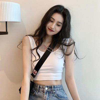 Damen Sommer Camisole-Stil Tube Top: Dünnes Weißes, Rückenfreies, Inneres Brustband, Bügellos, Gerafftes Kurzes Oberteil