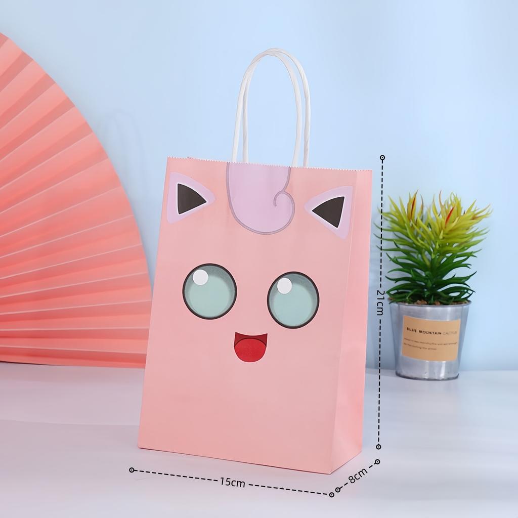 Pokemon Gift Bags Birthday Party Decoration Pikachu Candy Paper Bags Goody Biscuit Package Kids Boys Favors Gifts Party Supplies