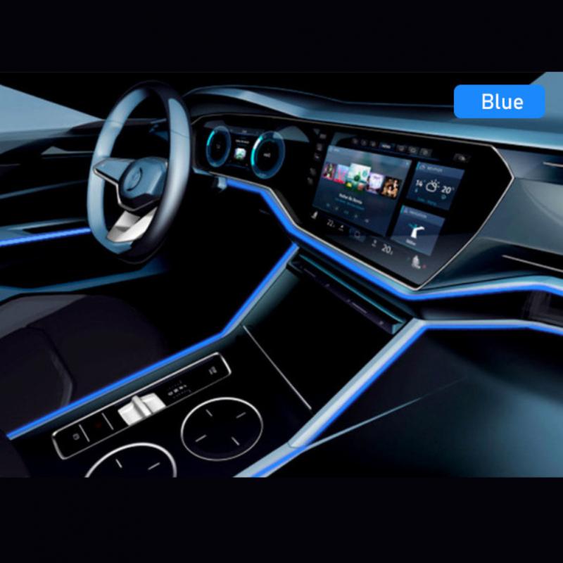 5M/3M/1M Car LED Atmosphere Light DIY Flexible Glow EL Wire Neon Cable Wire USB Lamp 2.3MM LED Strip Car Interior Lights