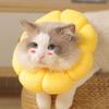 Sunflower Cat Collar Adjustable Anti-Licking & Anti-Biting Protective Headrest Surgery Recovery Collars Soft Plush Collar