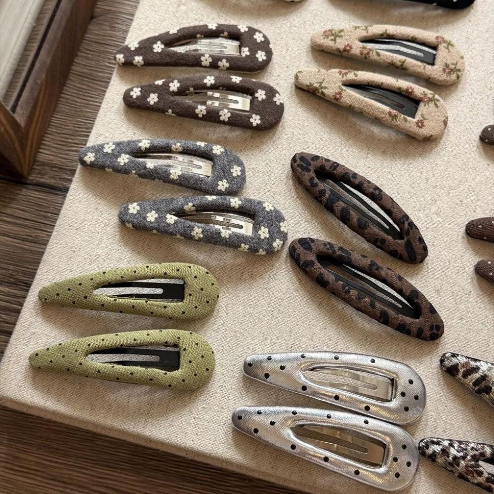 1 Pair French Style Polka Dot Hair Clips Vintage Style BB Hair Clip Sweet Bangs Hairpin  for Women