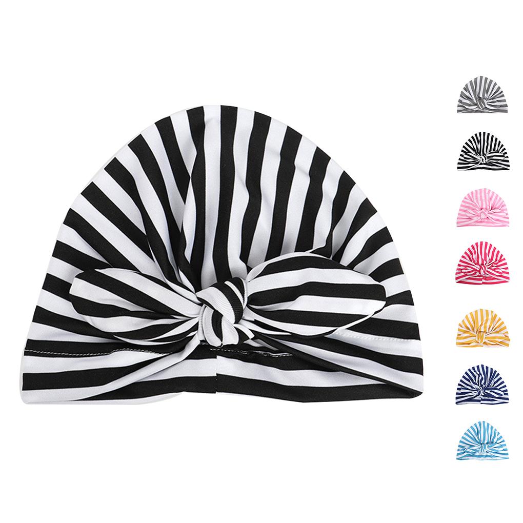 Kids Bunny Ear Hat Stripe Turban Baby Cap Head Wrap Adornments Rabbit Headdress