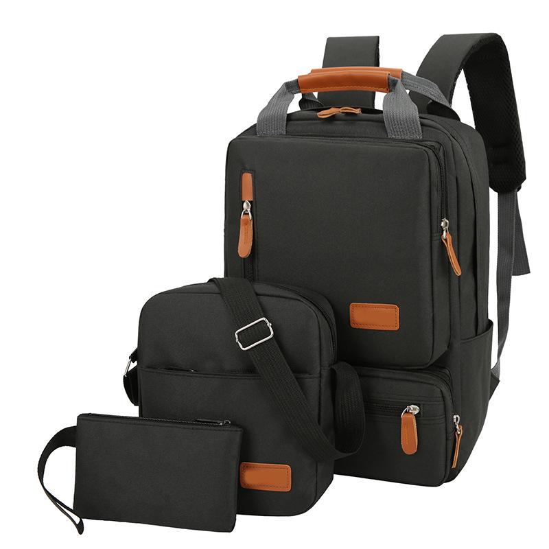 2025 Unisex Fashion Backpack: Student School Bag & Travel Laptop Three-Piece Set