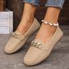 Large Size Flat Bottom Shallow Mouth Metal Fashion Single Shoes Spring Round Head Comfortable Casual Women