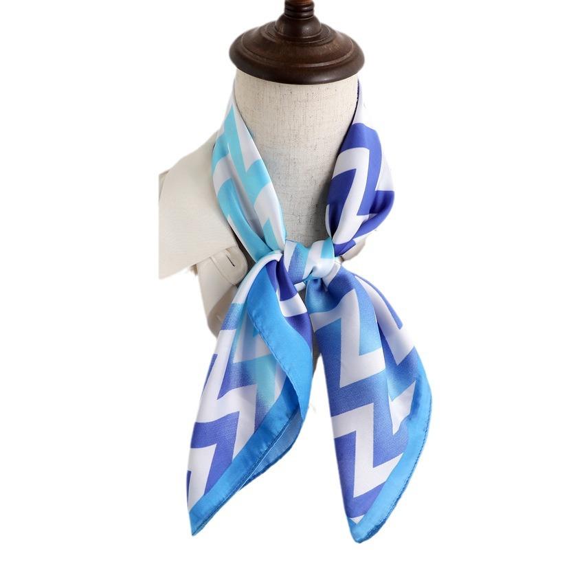 New 71cm gradual change color small square scarf spring and summer simulation silk temperament versatile silk scarf women's thin scarf sunscreen heads