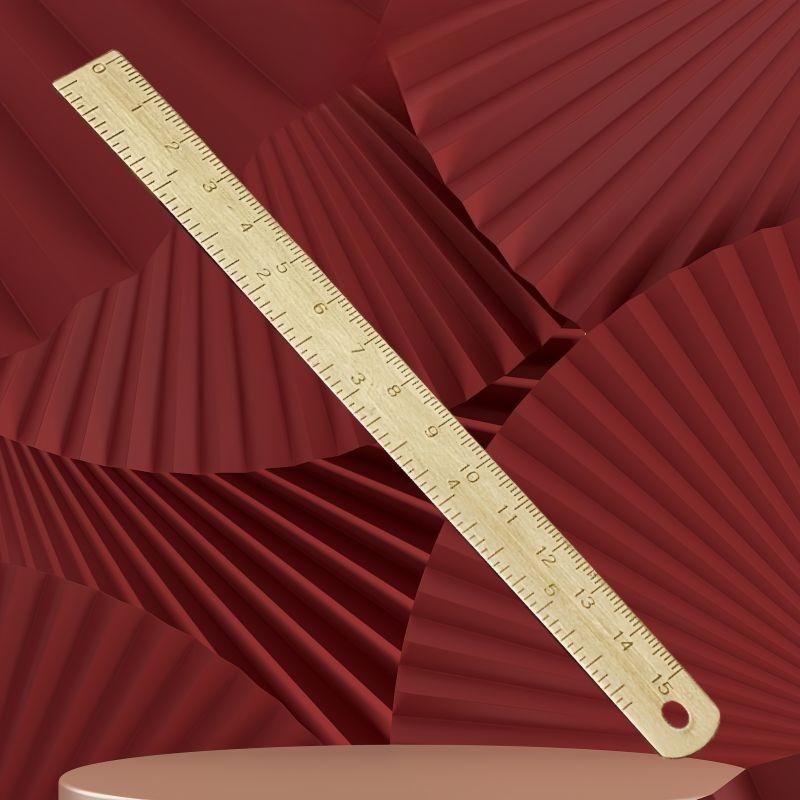 

Metal Ruler Copper Straightedge - Small Bookmark Ruler with Inch/Metric, Measuring Tool for Planners Scrapbooking and Journaling
