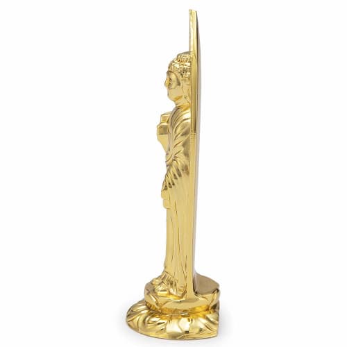 Buddhist Altar Shop Takita Shoten: Amitabha Buddha Statue (for Those Born In the Year of the Dog or Pig) Alloy (7.3cm High X 2.6cm Wide) [Crafted by K