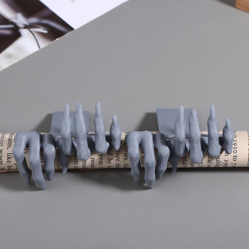 2Pcs Creative Bookmarks Bizarre And Personalized 3D Printed Page Marks Horror Atmosphere Design Durable Materials серый