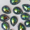 50pcs 13*18mm Water-drop AB Colorful Resin Peacock Eye Flatback Rhinestone Ornament Applique Wedding DIY Scrapbook Accessories