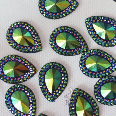 50ks 13*18mm Kapka AB Barevná Pryskyřice Paví oko Ploché Zadní Strana Kamínkový Ozdoba Aplikace Svatba DIY Scrapbooking Příslušenství