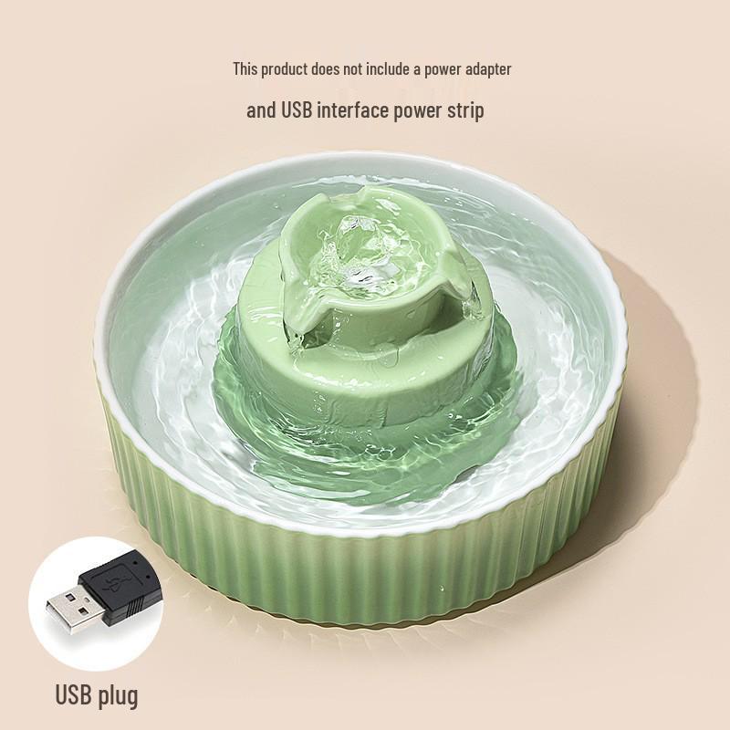 Ciotola Dispenser d'Acqua in Ceramica per Gatto e Cane con Fontana a Circolazione Automatica