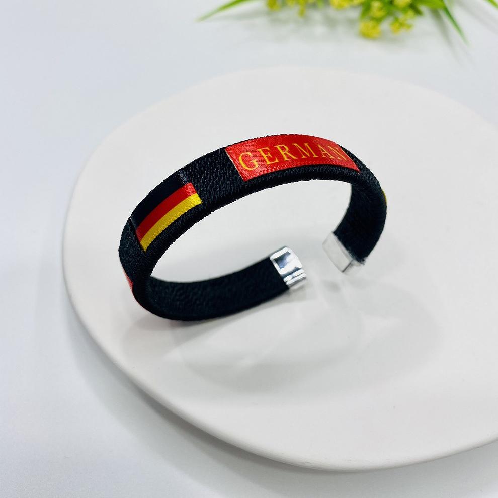 2026 FIFA World Cup Bracelets Boys Girls National Flag Ribbon Bracelet Fashion Woven Football Fan Wristband