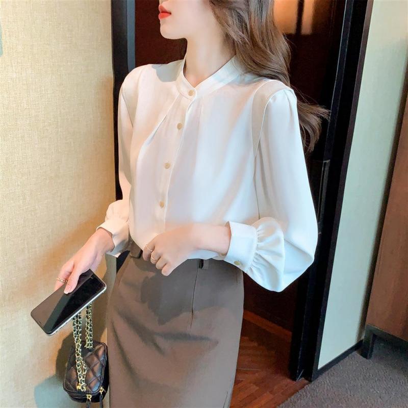 Women's Chiffon Shirt, A Fashionable and Stylish Top for Spring and Autumn, A Niche Fleece Shirt with A Sense of Design