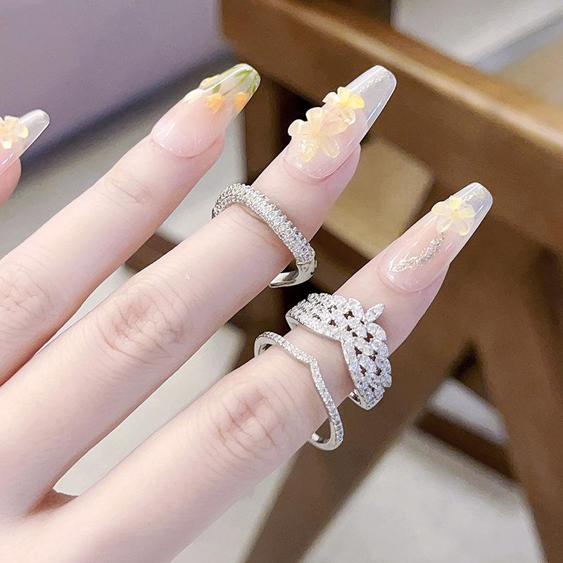 Super Fairy Exquisite Zir*****Pen Ring Niche Design Index Finger Ring Personality Temperament Fashion Ring
