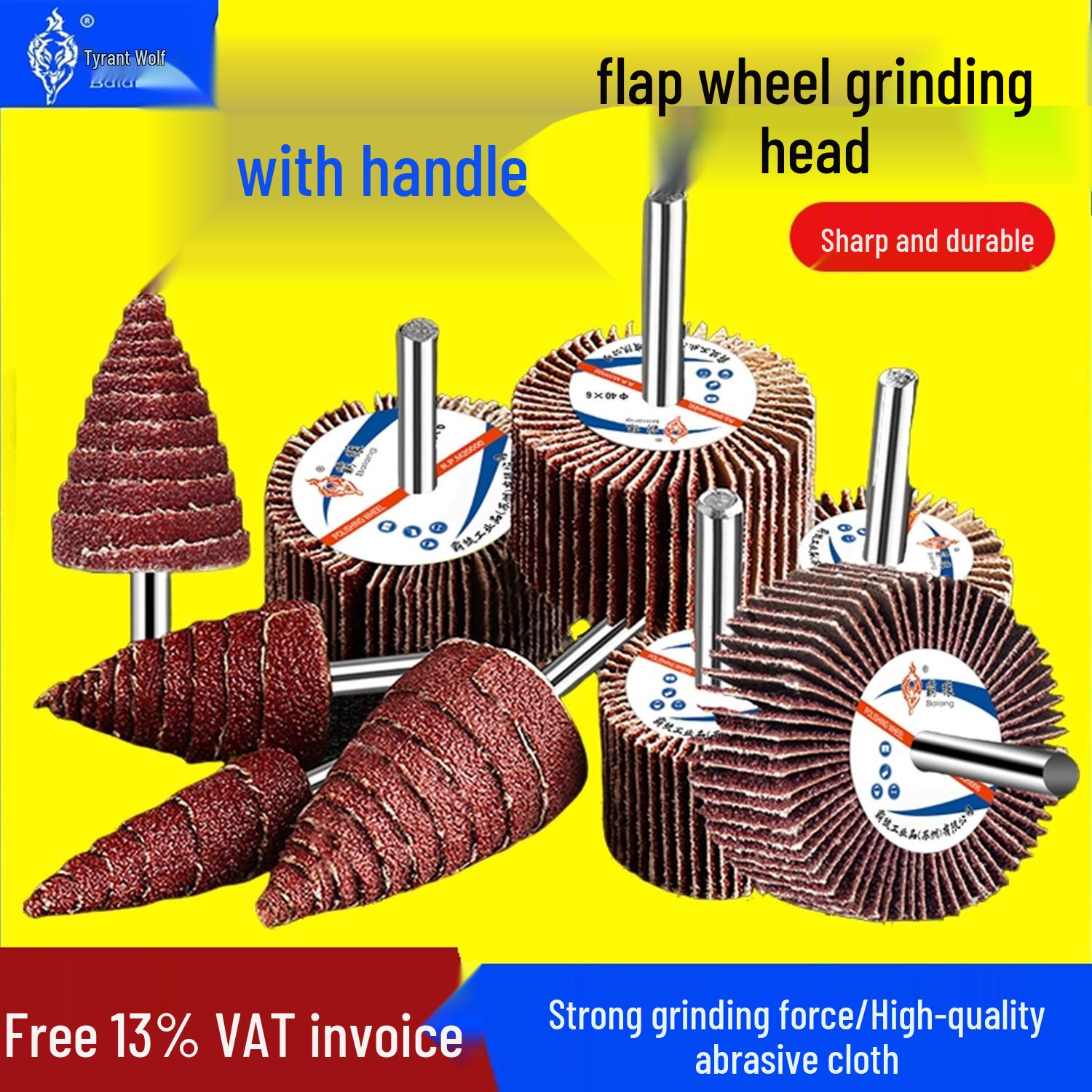 

Tyrant Wolf Louver & Flap Wheel Grinding Head for Polishing Wood & Metal Flap Wheel with Shank 6*80 [1 pcs]
