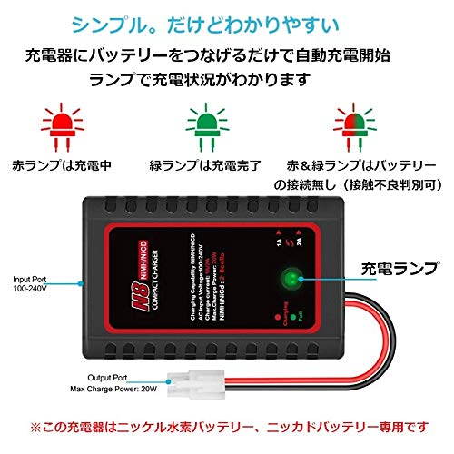 UltraPower Nickel-Metal Hydride Battery Charger Rapid Charge Tamiya Tokyo Marui Compatible 2.4V 7.2V 8.4V 9.6V 2S 8S for Survival Games RC Cars
