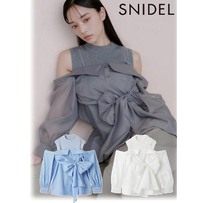 (20% OFF & 300 yen OFF for a limited time) snidel / Snidel Design Shirt Layered Knit TOPS 26 Spring/Summer SWNT261187