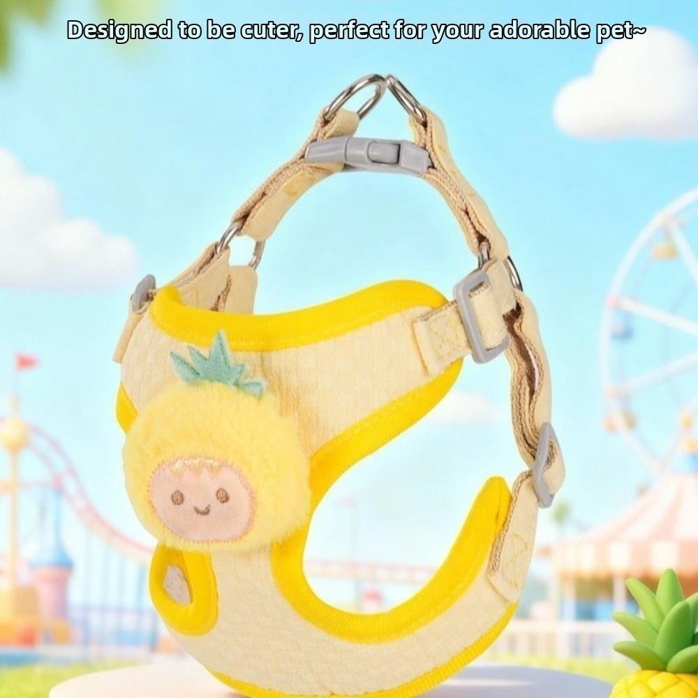 Adjustable Dog Harness and Leash Set Lightweight Pet Walking Leash Cartoon Dog Chest Strap Outdoor