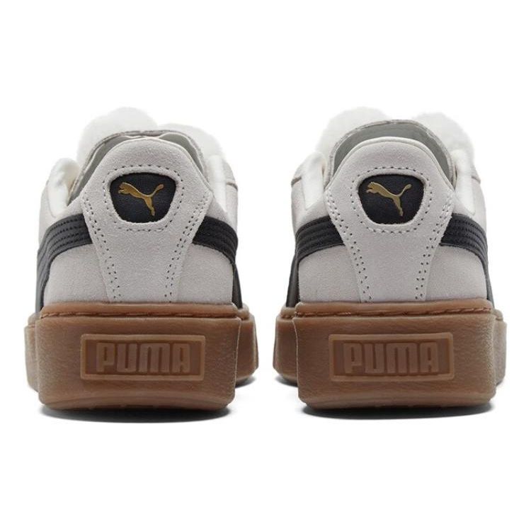 Puma Suede Platform Comfortable Simple Low Top Sneakers Women Sneakers Off-White Black 391902-01