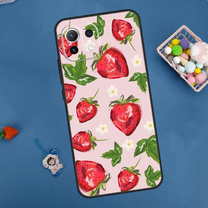Cute Strawberry Case For Xiaomi 11T 12T 13T 14T Pro 13 14 15 Ultra POCO X7 Pro X3 X5 X6 M6 F5 F6 Pro Cover