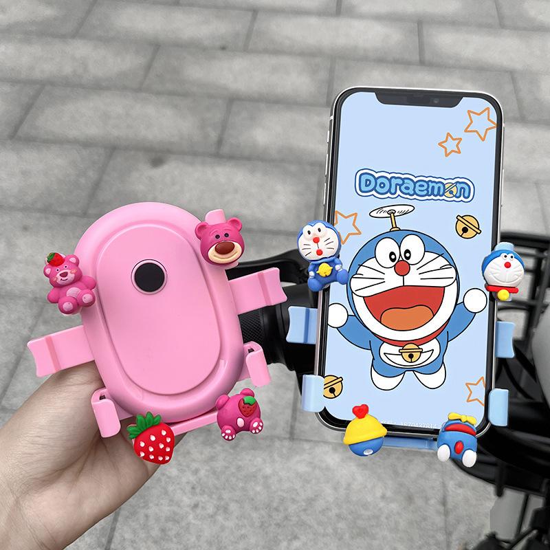 Cute Cartoon Shockproof Phone Holder for Bikes and Electric Vehicles - Ideal for Navigation and Delivery Riders