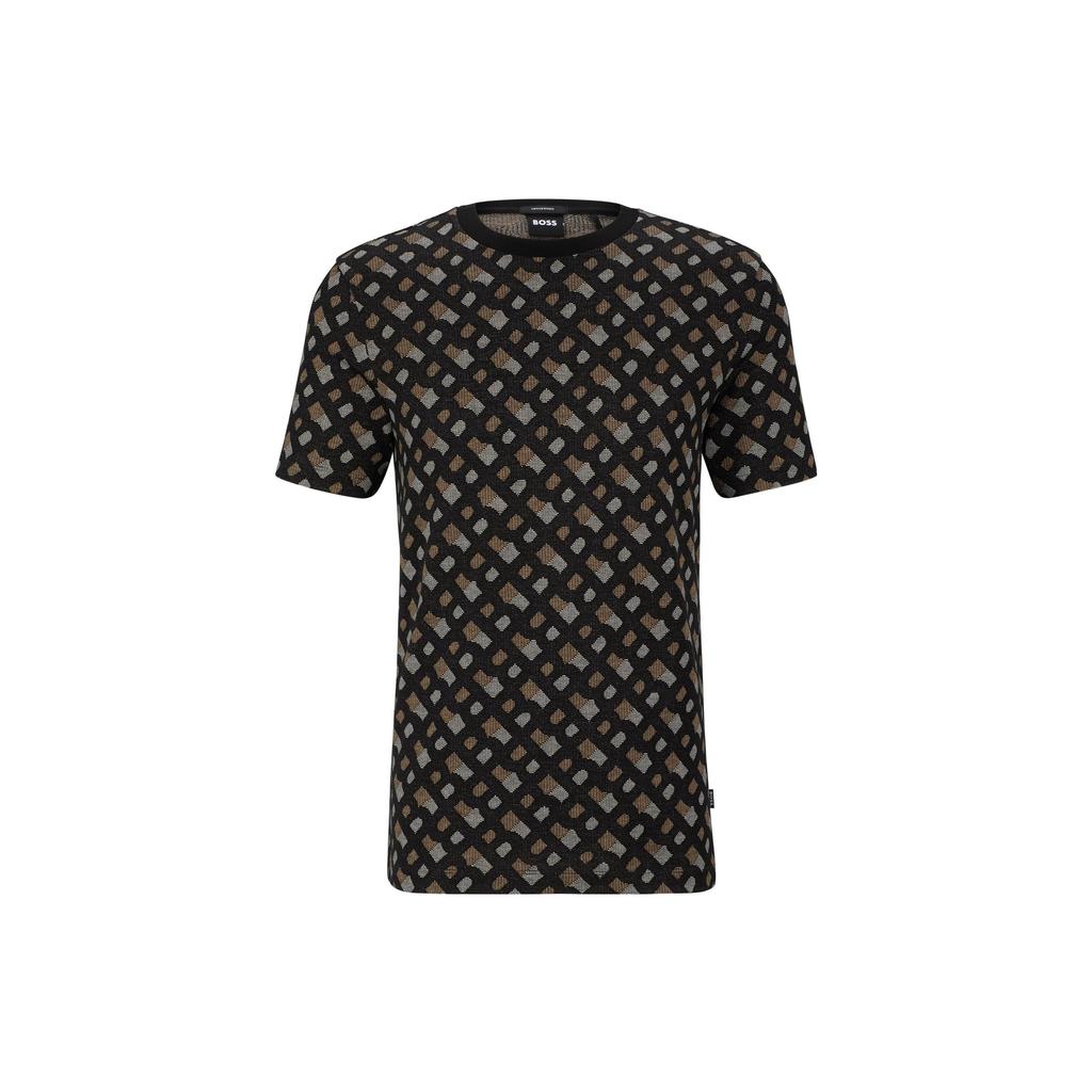 HUGO BOSS T-Shirts Men's Black Crew Neck Moderate Straight Fit 50486218-001