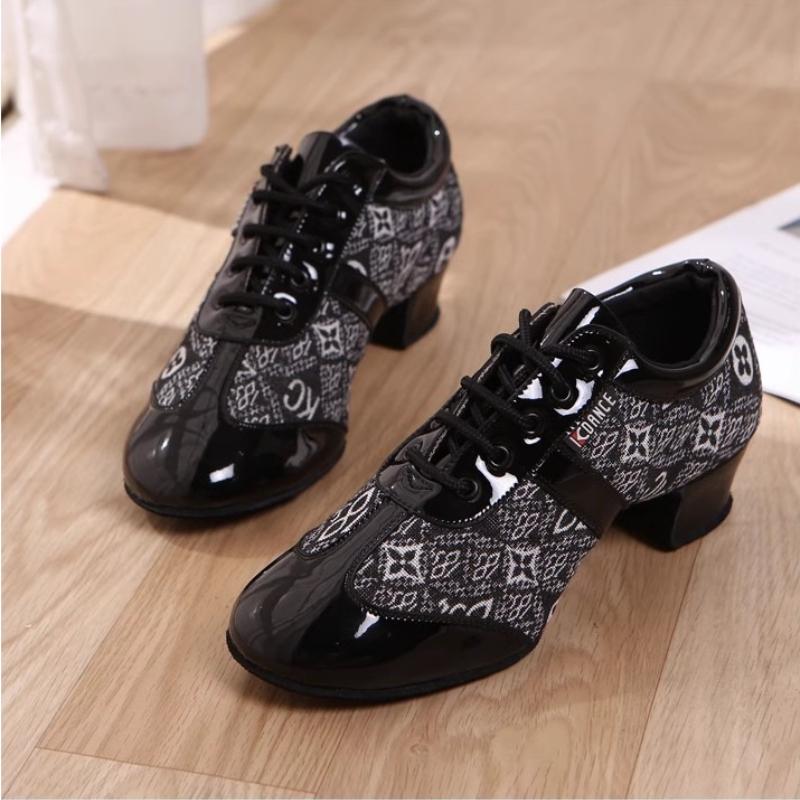 

Обувь для латиноамериканских танцев женская/мужская бальная танго современная танцевальная кроссовка для взрослых джазовые тренировки шнуровка танцевальная обувь 34 чёрный