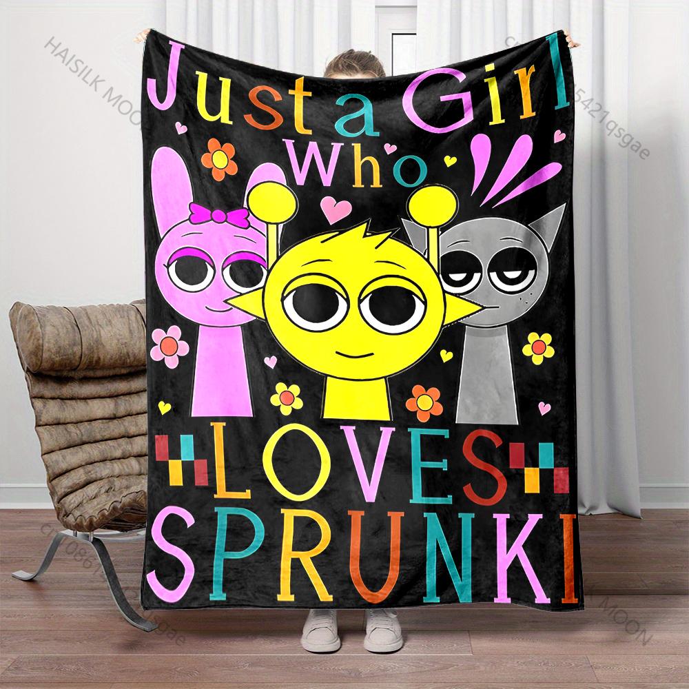 6 Size Music Theme S-Sprunki Printed Blanket Office Beach Camping Shawl Blanket Gift for Family & Friends Super Soft Comfortable