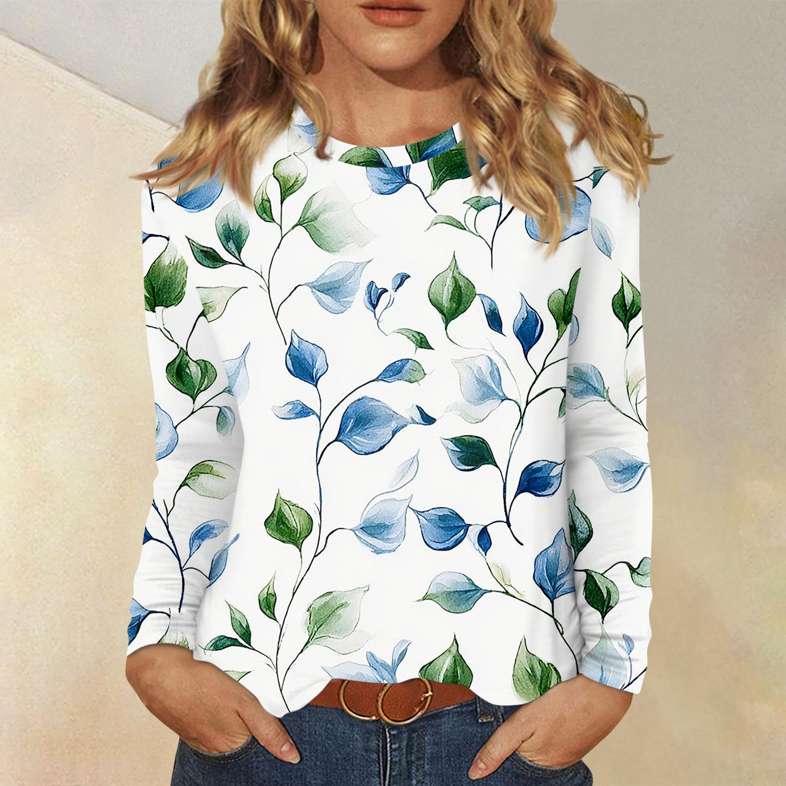 

Женский модный пуловер с цветочным принтом и длинными рукавами XXL