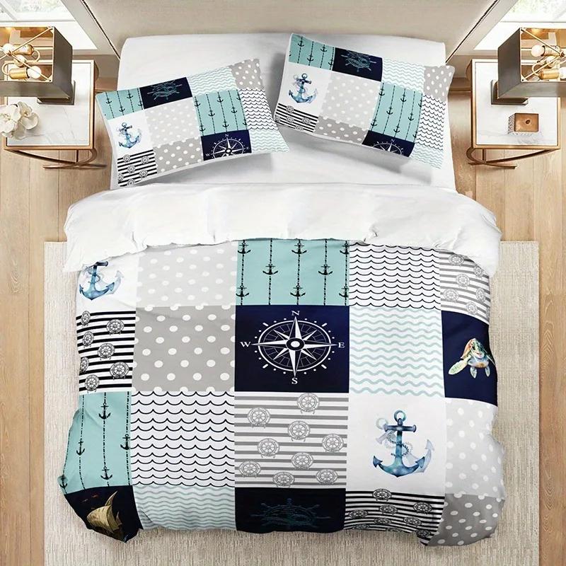 3D Printed Anchor Bedding Set Anime Duvet Cover Set Boys Girls Twin Queen Size Duvet Cover Set With 1-2Pillowcase Home Decor
