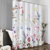 Floral Bathroom Shower Curtain With 12 Hooks, Polyester Fabric Plant Shower Curtain For Bathroom, Machine Washable Quick Dry