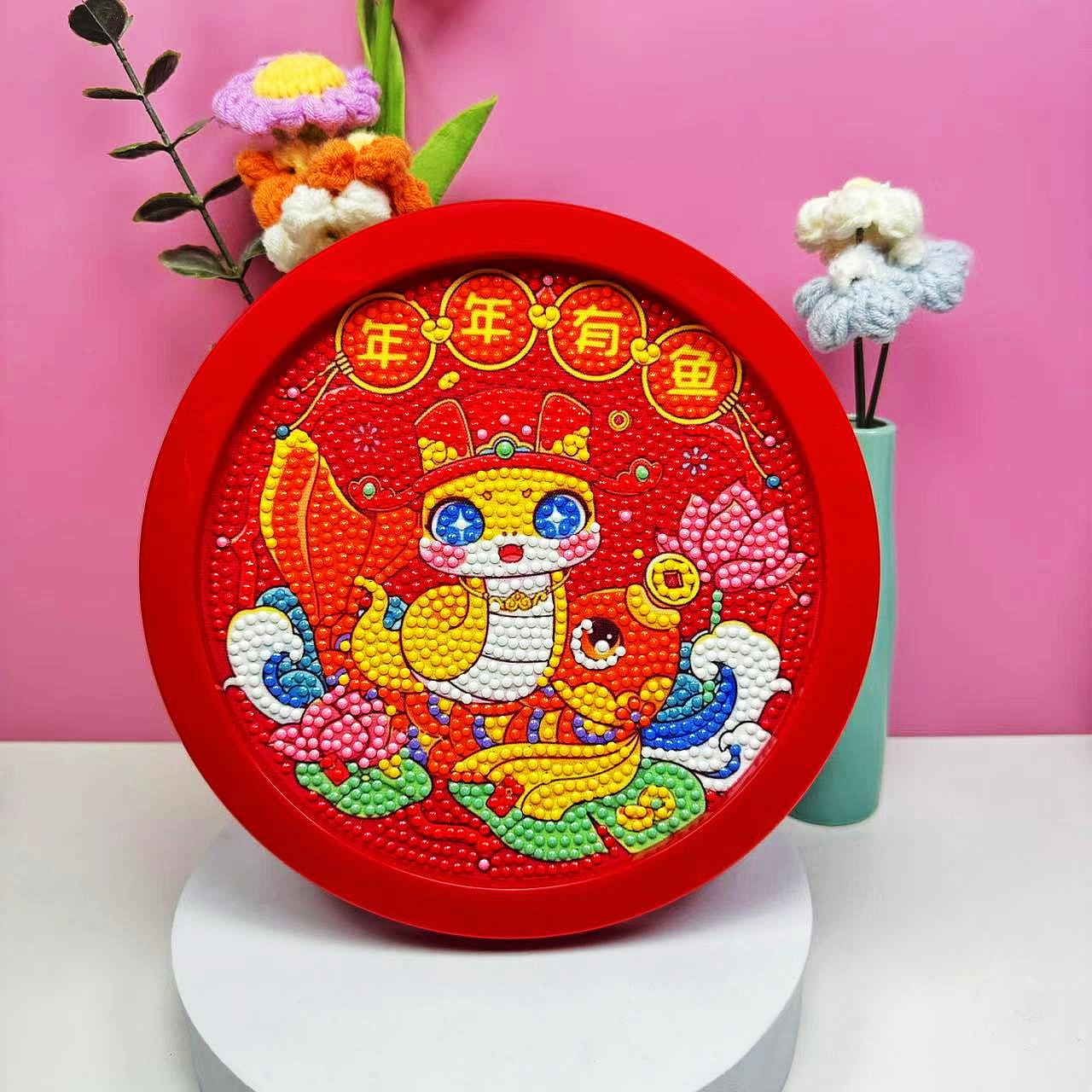

17 * 22Cm Cartoon Diamond Painting Children S Puzzle Handmade Diy Year Of The Horse Living Room Sticker Decorative Painting SS001