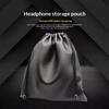 1Pcs Durable Black Dust-Proof Drawstring Bag Draw String Bag Headphone Bags Pu Leather Headset Bag Durable Multi Purpose Storage