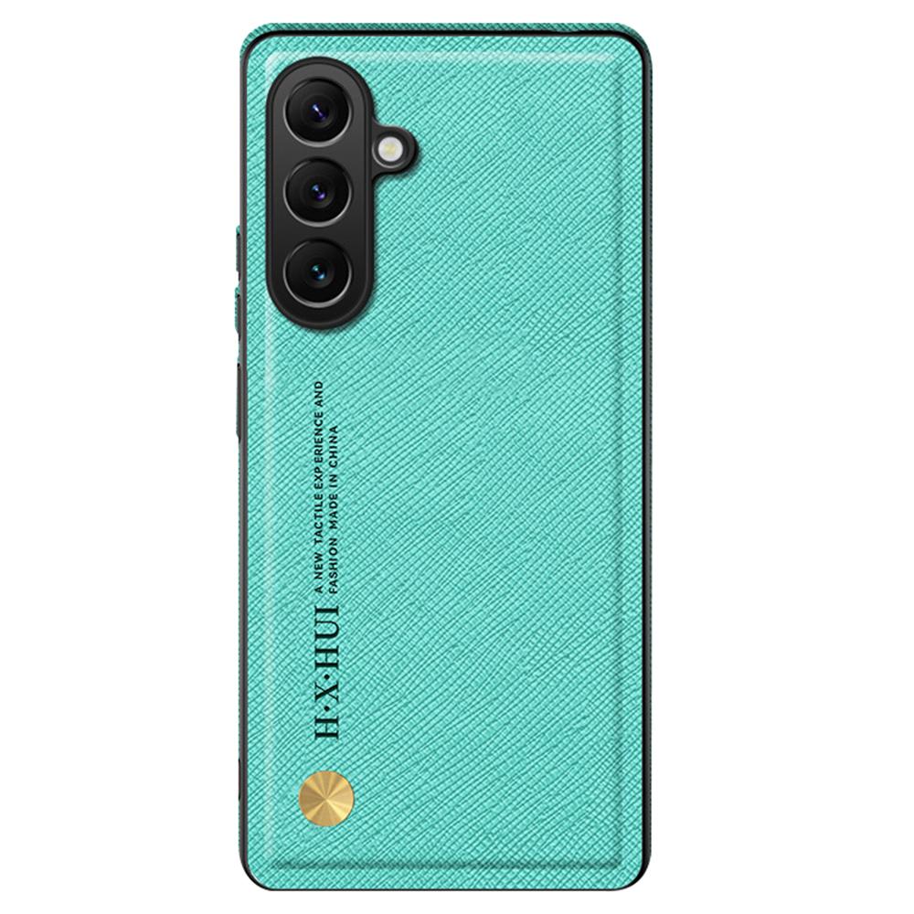 

Чохол для Samsung Galaxy A26 5G Шкіра з перехресною текстурою + TPU Чохол для телефону Підтримка магнітного автомобільного тримача Cyan