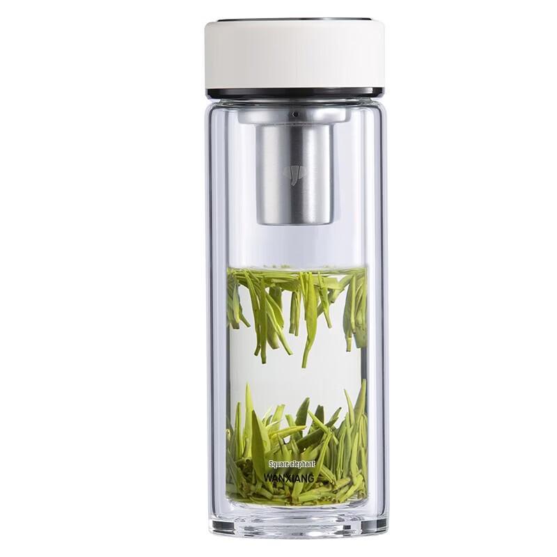 WANXIANG Double-Layer Borosilicate Glass Water Bottle