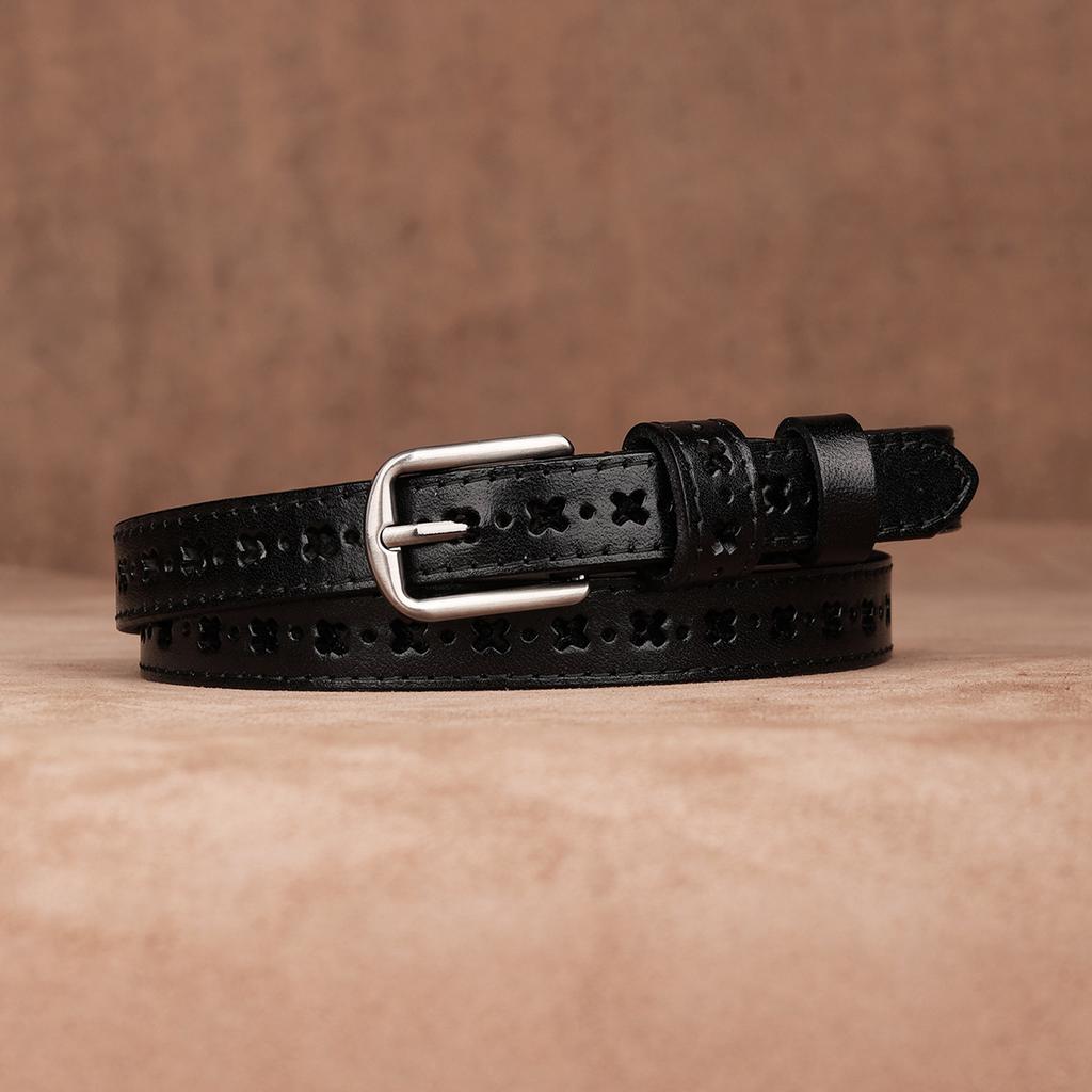 First Layer Cowhide Belt, Genuine Leather, Retro Versatile Tree Paste Leather Pin Buckle, Retro Belt, Young And Middle-Aged Belt Men