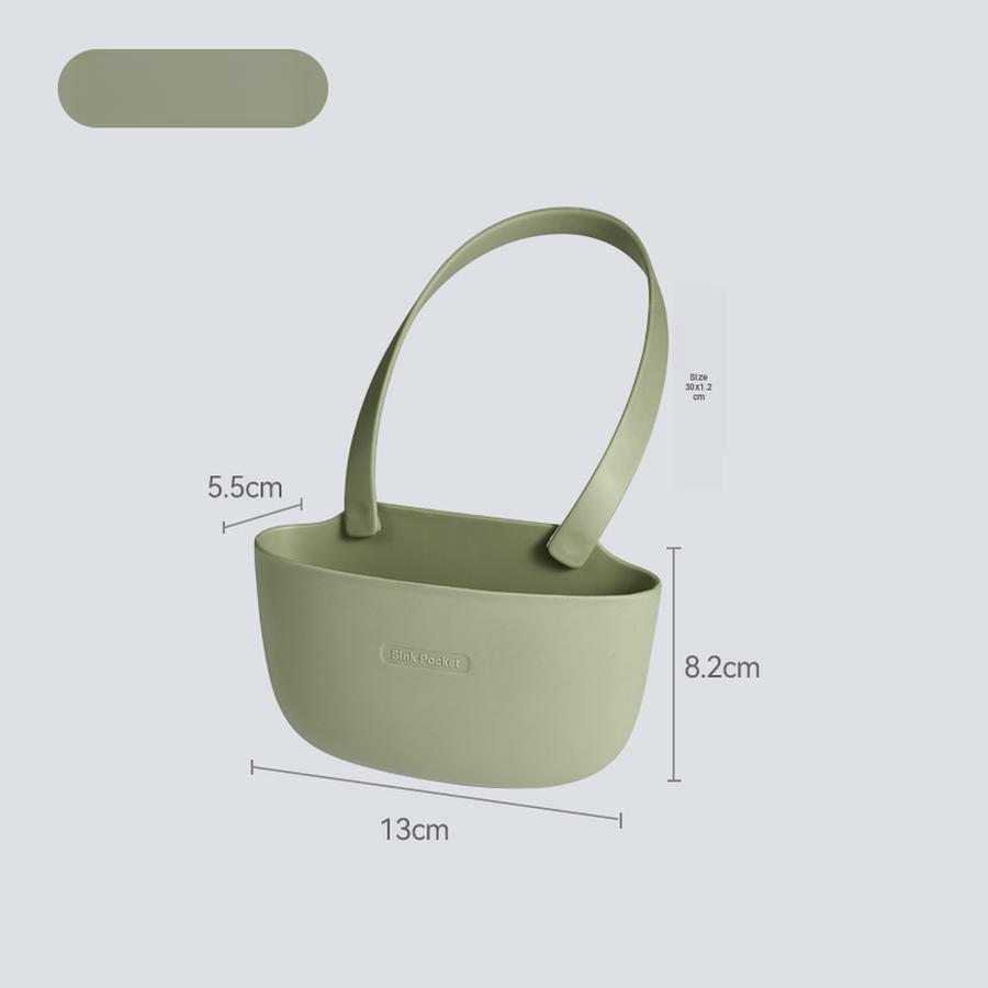 Kitchen Draining Rack Household Hanging Basket Water Pool Storage Rack Drain Basket Sink Storage Bag Rack single зелёный