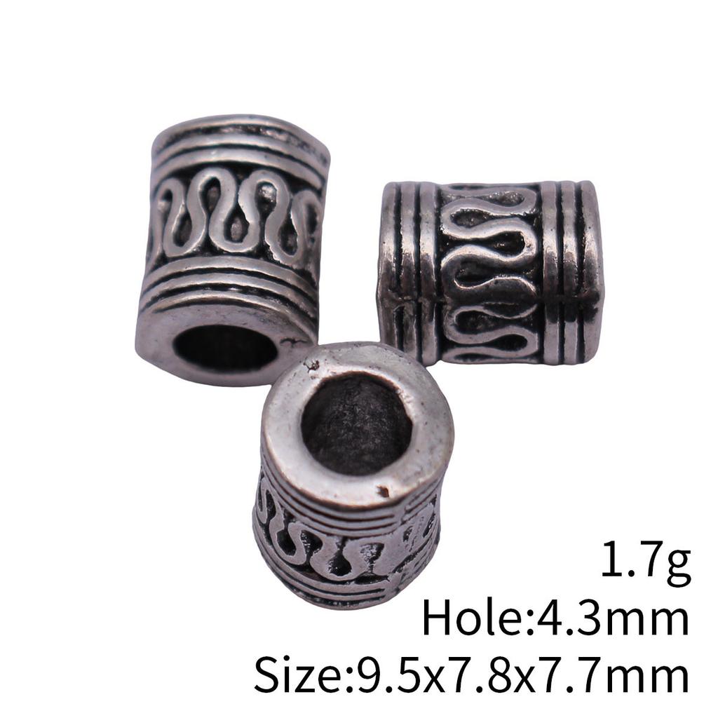 Concentric Circle Pattern Tube Spacer Beads Metal Loose Beads For Bracelet Necklace Hair Jewelry Craft Accessories For